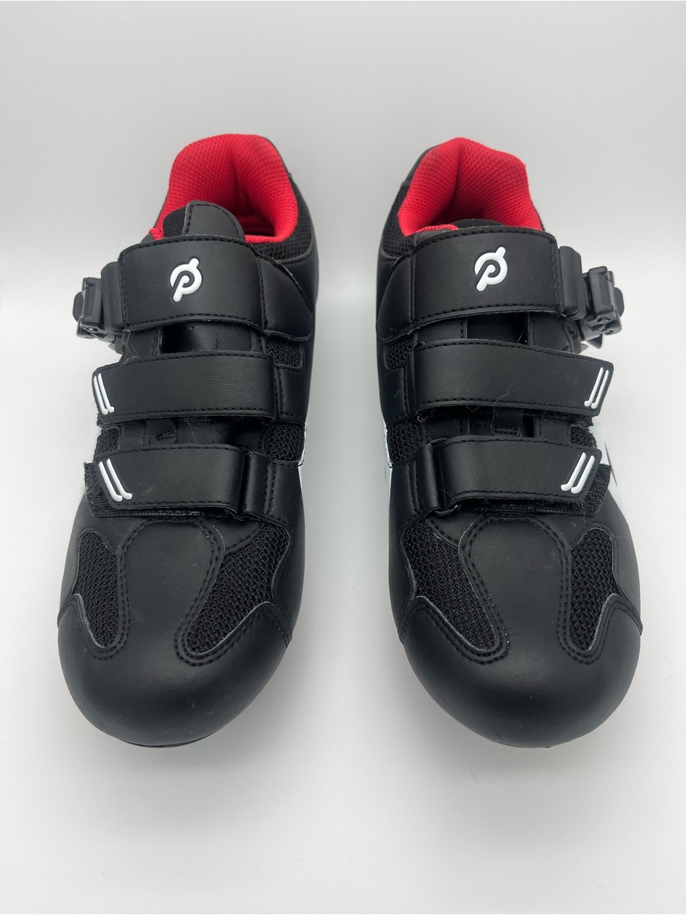 Peloton Black Sneakers with Red Interior and White Accents